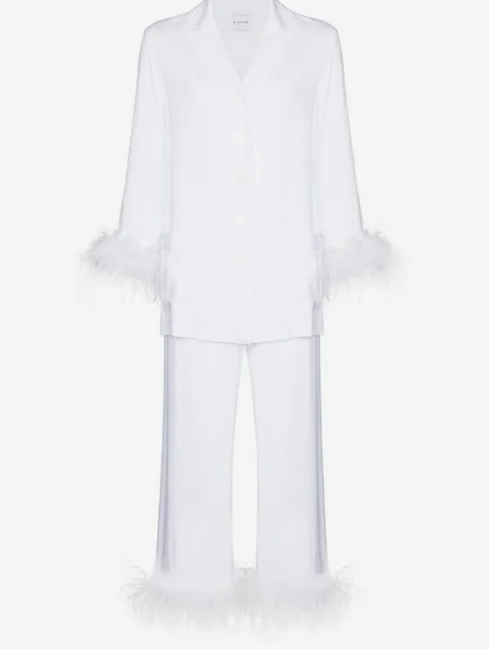 Sleeper Women’s White Feather-Trim Pajama Set